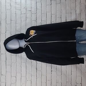 Cartoon Network Adventure Time Graphic Zip Up Hooded Sweatshirt in Black/Yellow